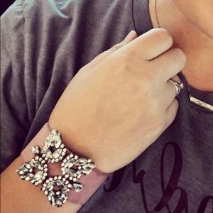 Plunder Mauve velvet cuff with bling